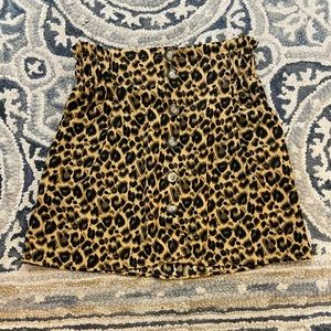 New leopard button up skirt small